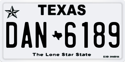 TX license plate DAN6189