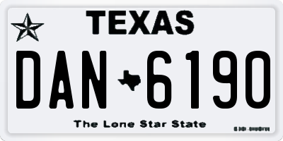 TX license plate DAN6190