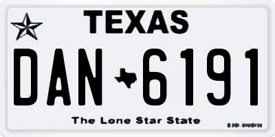 TX license plate DAN6191