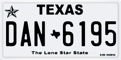 TX license plate DAN6195