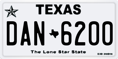 TX license plate DAN6200