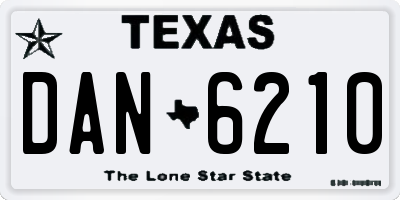 TX license plate DAN6210
