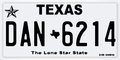 TX license plate DAN6214