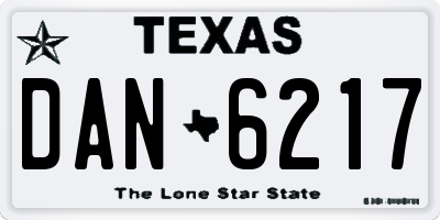 TX license plate DAN6217