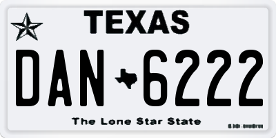 TX license plate DAN6222
