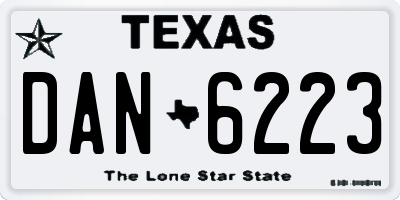 TX license plate DAN6223
