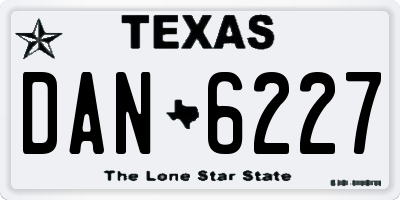 TX license plate DAN6227