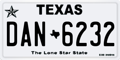 TX license plate DAN6232