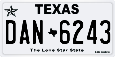 TX license plate DAN6243