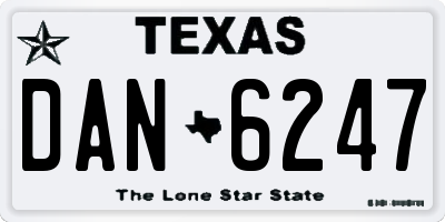 TX license plate DAN6247