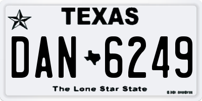 TX license plate DAN6249