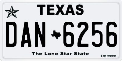 TX license plate DAN6256