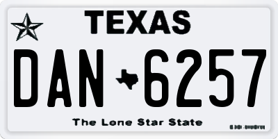 TX license plate DAN6257