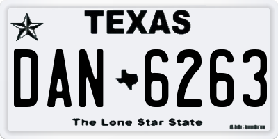 TX license plate DAN6263
