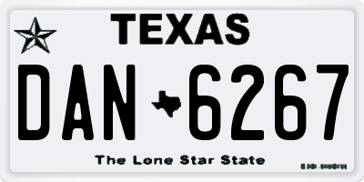 TX license plate DAN6267