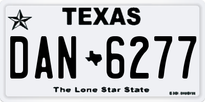 TX license plate DAN6277