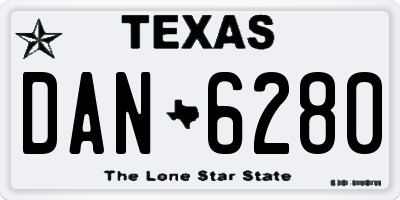 TX license plate DAN6280