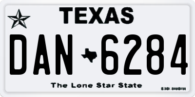 TX license plate DAN6284
