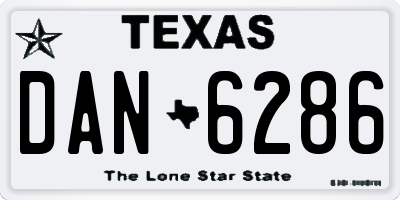 TX license plate DAN6286