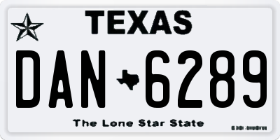 TX license plate DAN6289