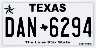 TX license plate DAN6294