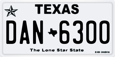 TX license plate DAN6300