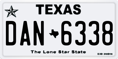 TX license plate DAN6338