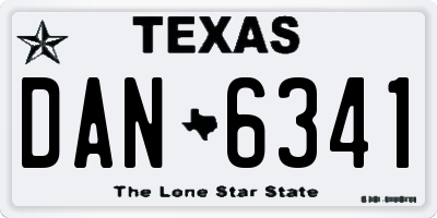 TX license plate DAN6341