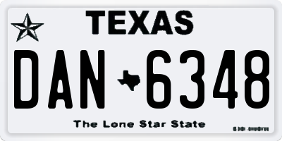 TX license plate DAN6348