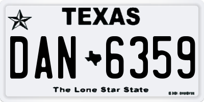 TX license plate DAN6359