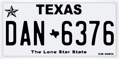TX license plate DAN6376