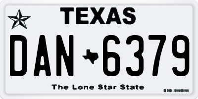 TX license plate DAN6379