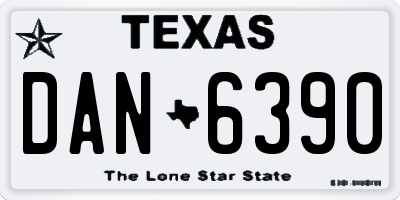 TX license plate DAN6390