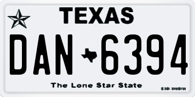 TX license plate DAN6394