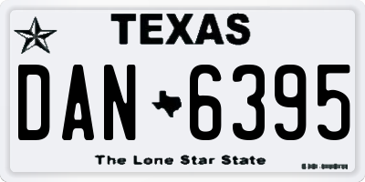 TX license plate DAN6395