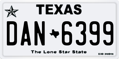 TX license plate DAN6399