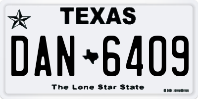 TX license plate DAN6409