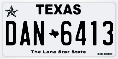 TX license plate DAN6413