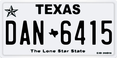 TX license plate DAN6415
