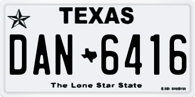 TX license plate DAN6416