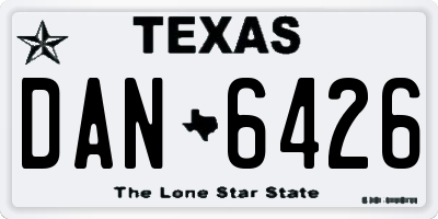 TX license plate DAN6426