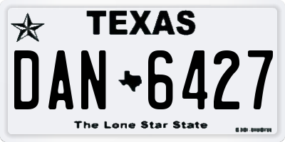 TX license plate DAN6427