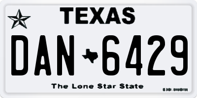 TX license plate DAN6429