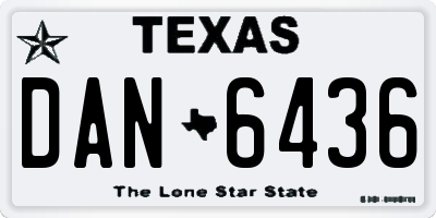 TX license plate DAN6436