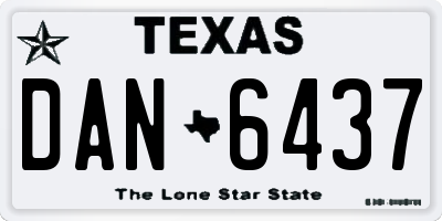 TX license plate DAN6437