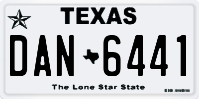 TX license plate DAN6441
