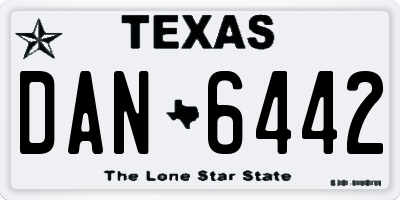 TX license plate DAN6442