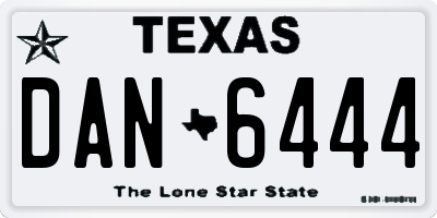 TX license plate DAN6444