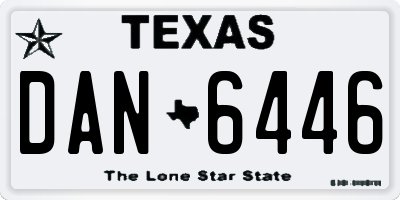 TX license plate DAN6446