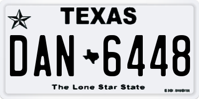 TX license plate DAN6448